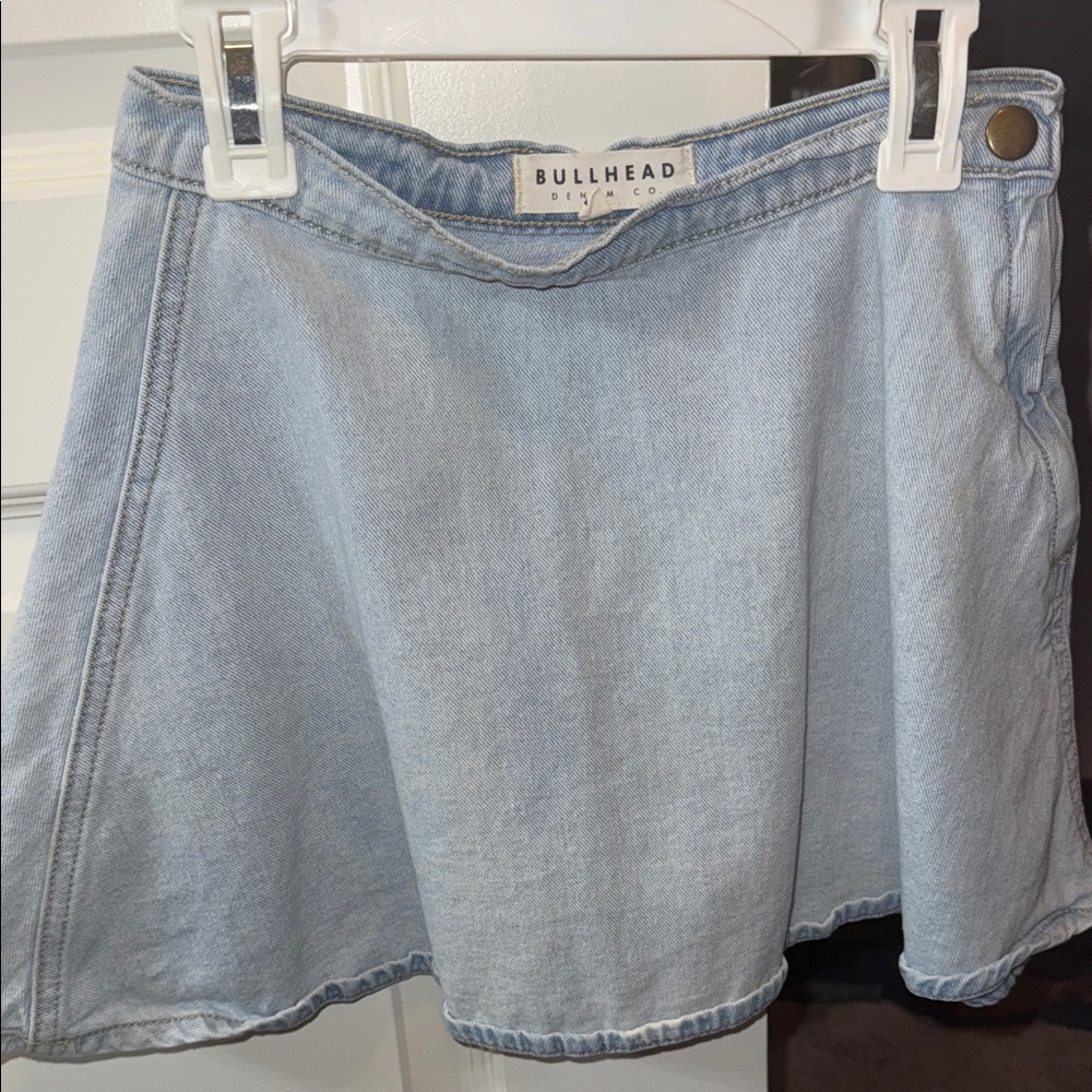 Bullhead Light Wash Denim Skirt